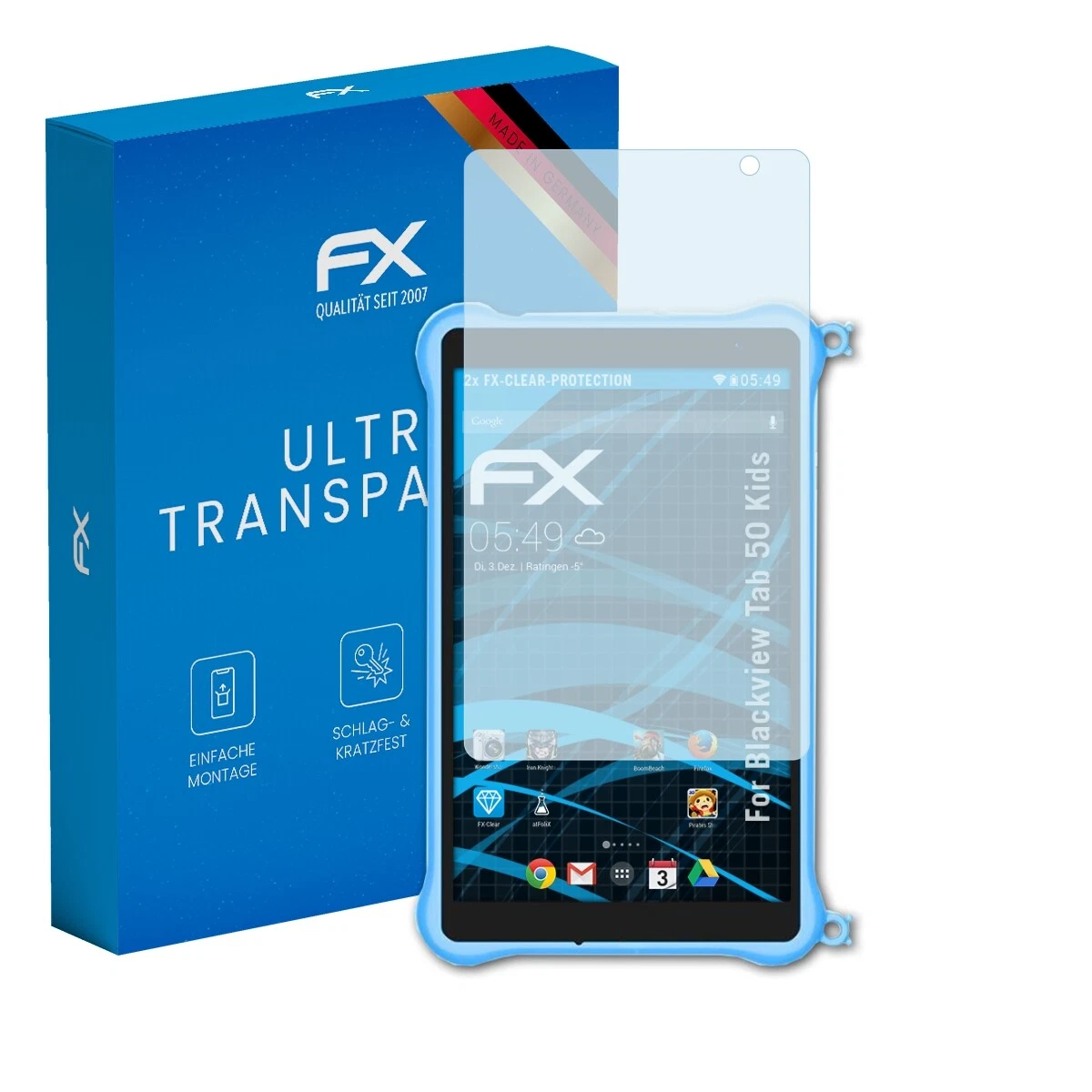 AtFoliX 2x Screen Protector for Blackview Tab 50 Kids Protective Film Clear Film