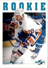 Chris Taylor Signed Auto 1995-96 Score Rookie card New York Islanders. rookie card picture