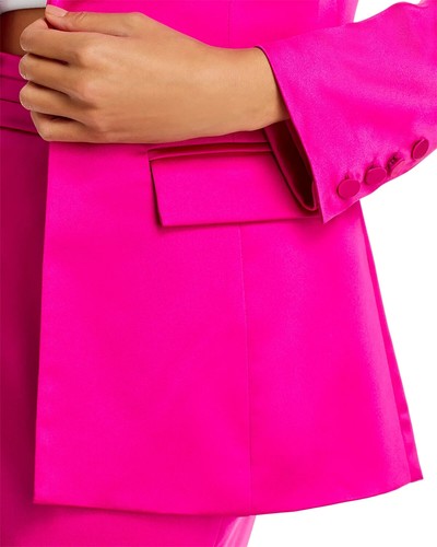 AQUA Women's Satin Single Breasted Blazer, Pink, Small - Picture 5 of 5