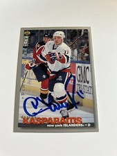 Darius Kasparaitis Signed 95/96 Collectors Choice Plyers Club Islanders Card # 2