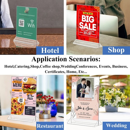 Acrylic Sign Holder 8.5 x 11 Vertical Double-Sided Flyer Display Stands, Plas... - Picture 6 of 6