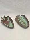 Frankoma Pottery Fish Dish/Spoon Rest & Ashtray Prairie Plainsman Green EXC