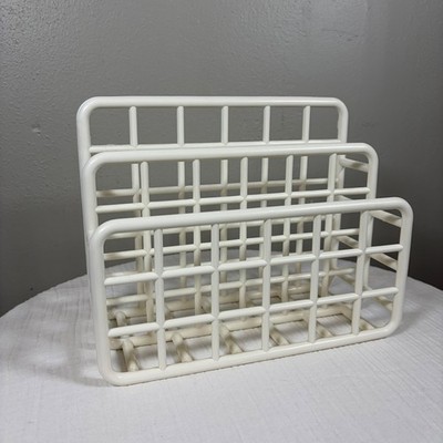 Vintage Yaffa Basic Concepts White Grid Letter Sorter Mail Organizer 1980s Desk