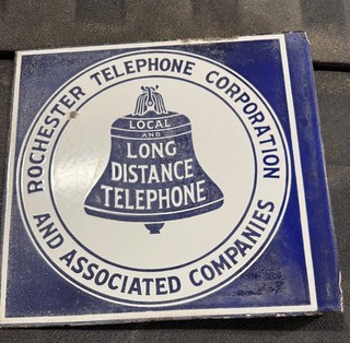 The Rochester Telephone Company Porcelain Sign Very Rare Old Phone