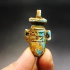 Antique Faience Heart Amulet Pendant Ancient Egyptian Religion "Symbol of Life"
