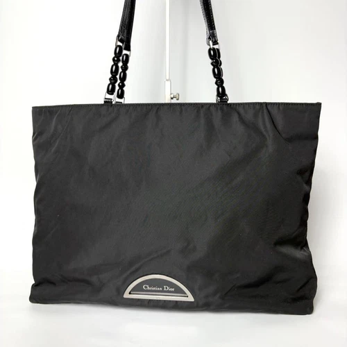 Sac fourre tout Christian Dior Maris en nylon perlé taille A4 occasion sac authentique