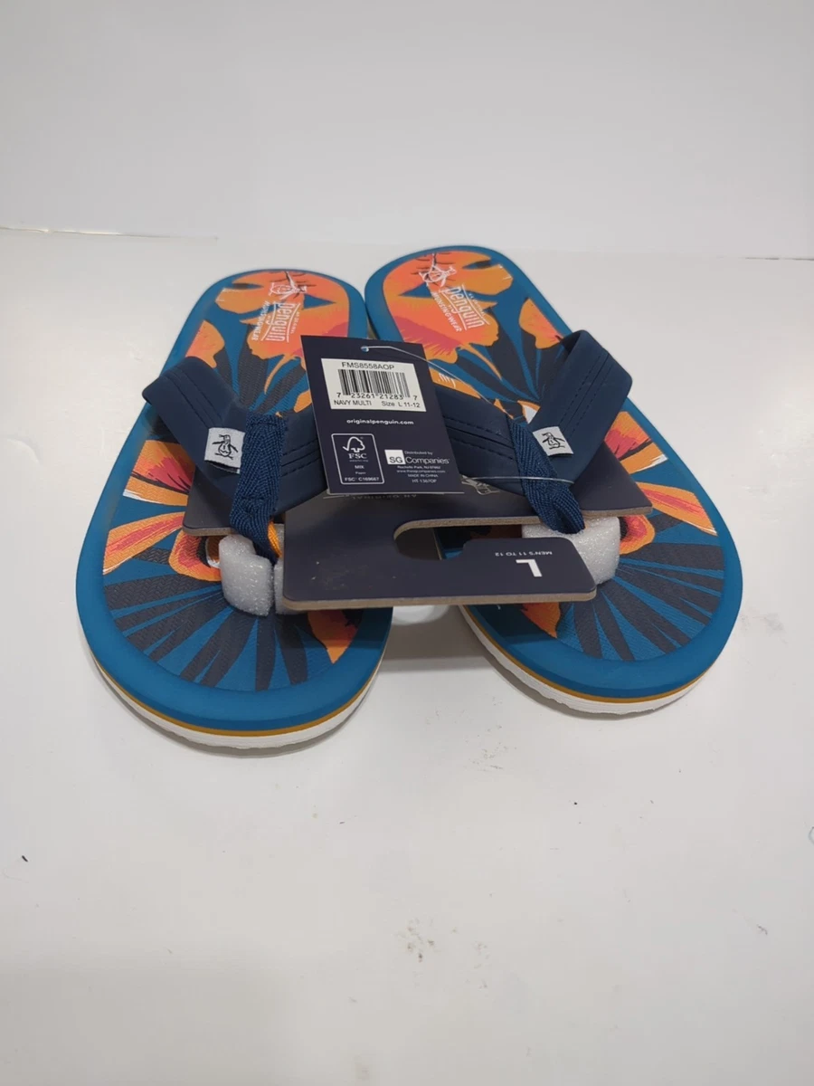 Original Penguin Men\'s Earle Slide Sandal Blue White Dark Blue Black NWT Classic Penguin Sandals for Men for sale | eBay main image 4