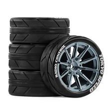 Rc 1/10 Alloy Wheels Tires Set for Tamiya tt0...