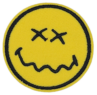 Emoji Patch/Badge Iron-On Sew-On DEAD EYES SMILEY NERVOUS FROWN