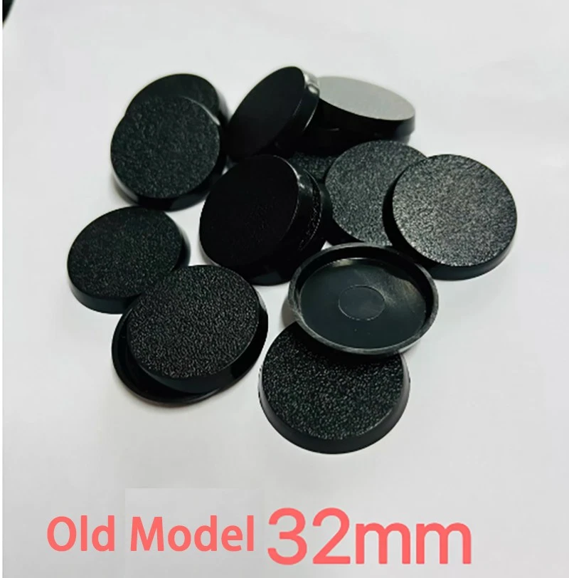 Bases de modelo de plástico redondas negras para modelos en miniatura juegos de mesa diámetro 25 mm-100 mm Foto 3 de 4