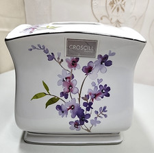 VTG Croscill Pergola Porcelain Tissue Box Cover Purple Floral Dillard's READ 