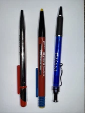 Vintage Atlanta 1996 Red Hot Coca Cola Pen With 2 Other Pens Dasani, Chrome Coke