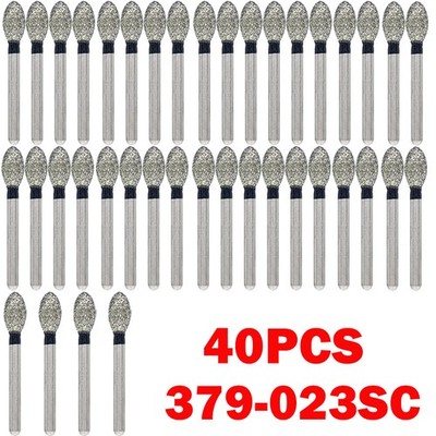 40Pcs Dental Diamond Bur FG Egg Football 379/023SC Super Coarse High Speed US