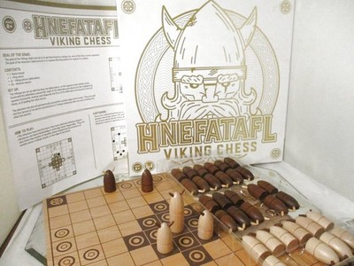 Hnefatafl Viking Chess Set Strategy Board Game 100% Complete Wooden Board & Piec