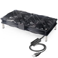 Dual 120mm 5V USB Cooling Fan with Speed Controller Dual Ball Bearings Quiet ...