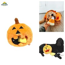 Halloween Dog Toy Interactive Plush Pumpkin Squeaker Set for Play