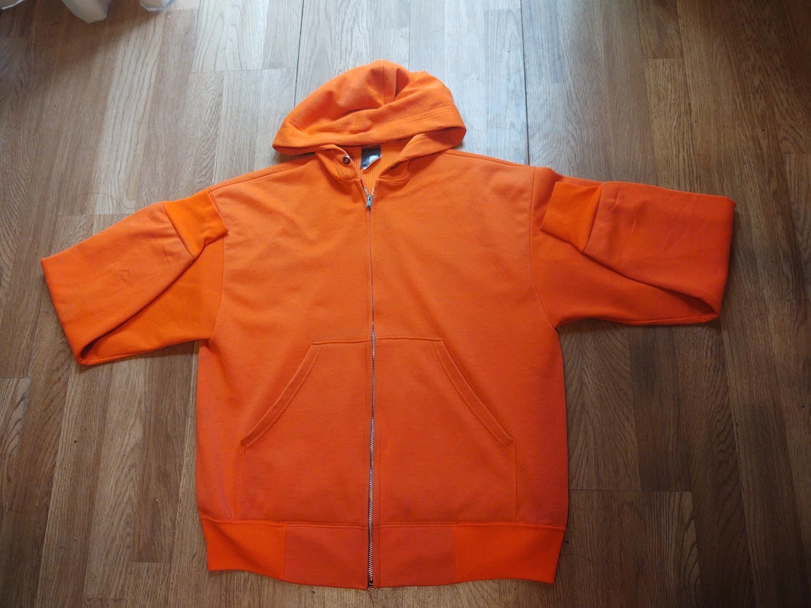 ACE thermal backed zip hoodie sweatshirt vtg 70s Made in USA Workwear MEDIUM