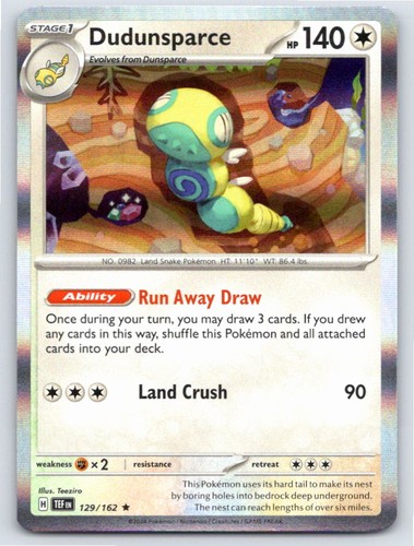 2024 POKEMON DUDUNSPARCE TEMPORAL FORCES 129/162 HOLO RARE NM A11914 FREE S&H