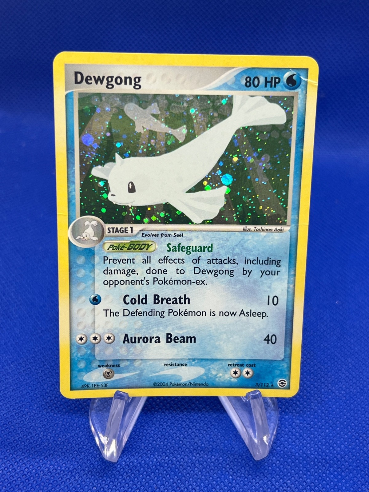 2004 Pokemon FireRed & LeafGreen Dewgong 3/112 Holo Rare HP/Creased