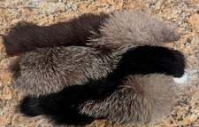 LOT OF 3 GENUINE SILVER FOX FUR SEWN TO BLACK FOX FUR FLY TYING 112