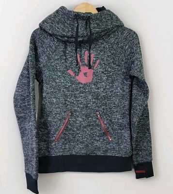 Bethesda Skyrim Dark Brotherhood Hoodie Women Small Gray Red Handprint Gamer