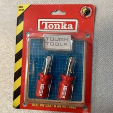 RARE Vintage TONKA Tough Tools Flat Head  Phillips Screwdrivers Kids Toy NEW