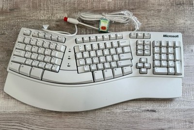 Microsoft Keyboard Elite X03-51763 Natural PS2 Wired Ergonomic Vintage