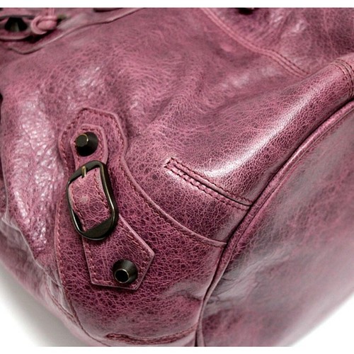 BALENCIAGA Mini Pompon 2-Way Bag in Purple Leather Women's Auth - Picture 6 of 7
