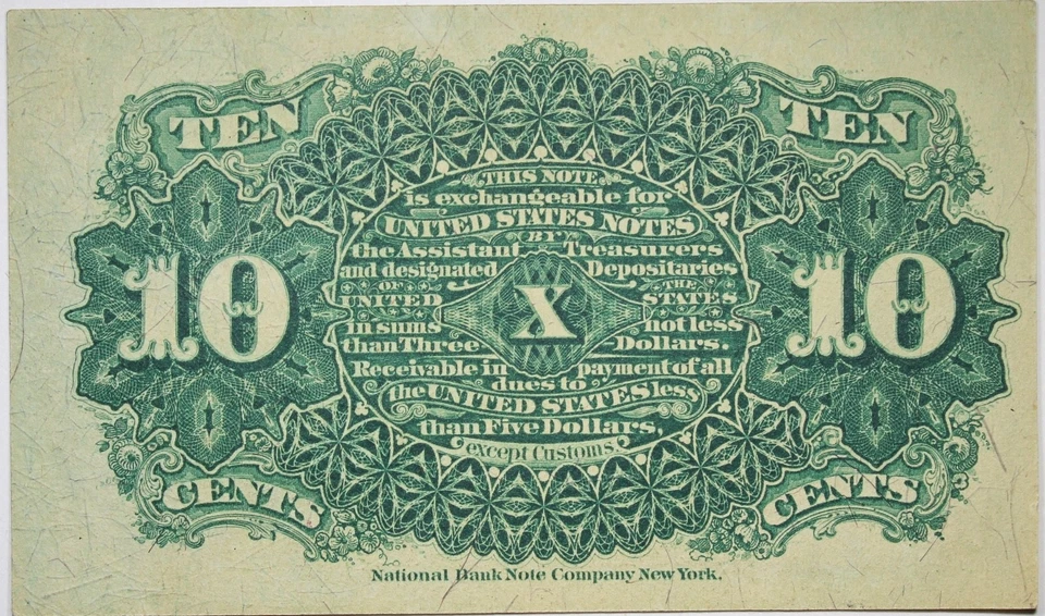 1863 10 Cents Fractional Currency AU/UNC+ P195 - Image 2 of 2