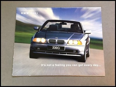 2001 BMW Sales Brochure Poster of M3 - Z8 M5 320Ci X5 740i Z3 M Roadster 530i