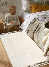 Boho Area Rug 3' x 5', Handmade Woven Tufted Rainbow Bedroom Rug Washable Far...