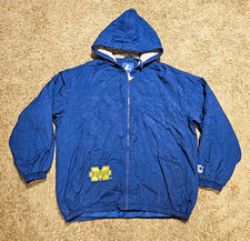 Vtg 90s Starter Michigan Wolverines Blue  Yellow Hooded Jacket Sz XL