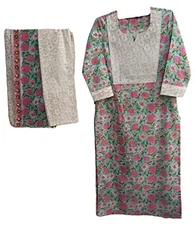 GoSriKi Women's Cotton Blend Kurta with Pant & Dupatta