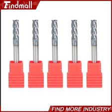 Findmall 5Pcs 3/16" 4 Flute Regular Carbide End Mill 2" Overall Length 5/8" LOC