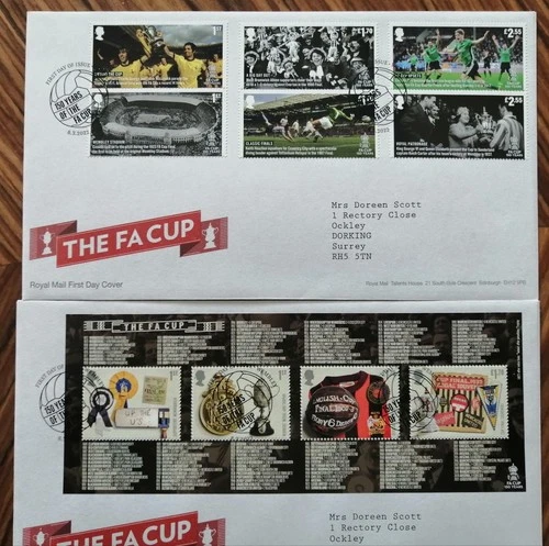 GB 2022 THE FA CUP FDCS  08.03.2022 both with WEMBLEY postmark