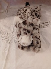 FAO Schwarz Gray Leopard 16" Plush Realistic Gray , Very Soft And Clean