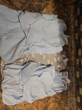 HALO Sleepsack 100 Cotton Swaddle - Baby Blue Newborn 0-3 Months Lot of 3,