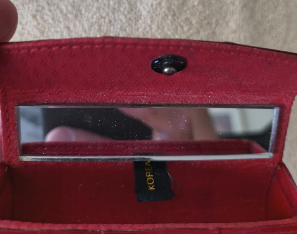 Vintage Lipstick Holder Lot 6 Mirror Cases 3.5 Inch Mixed Pattern - Image 4 of 4