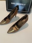 Karl Lagerfeld Paris Bronze Leather Pointed Toe Stiletto Pumps  US 5.5 Royale — photo 1