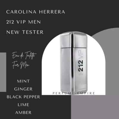 212 VIP MEN Carolina Herrera Cologne EDT 3.3 / 3.4 oz Spray NEW TESTER