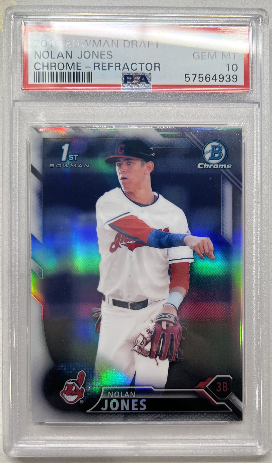2016 Bowman Chrome Refractor PSA 10 Nolan Jones Cleveland Indians Rockies Rookie