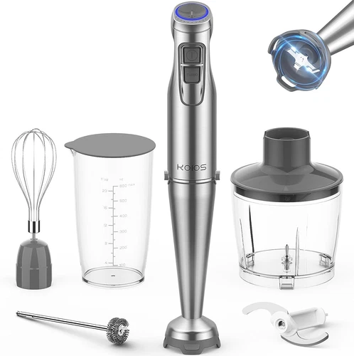 KOIOS 1100W 5in1 Handheld Hand Blender 12 Speeds Immersion Stick Mixer BPA-Free