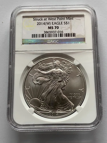 American Silver Eagle NGC 2014 (W) UNC $1 MS-70 West Point