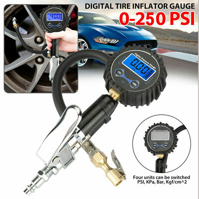 3IN1 Digital LCD Backlit 250PSI Digital Tire Air Inflator Pressure Gauge Truck
