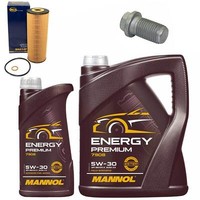 MotoröL Filter Set Mannol 5W-30 API SN 6 Liter + Schraube FüR Mercedes C-Klasse