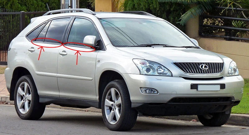 Juego de molduras de cinturón de puerta delantera trasera Lexus RX330 RX350 RX400h Harrier OEM 2004-2008 Foto 2 de 4