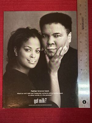 Muhammad & Laila Ali for Got Milk? 2001 Print Ad - Great to Frame!