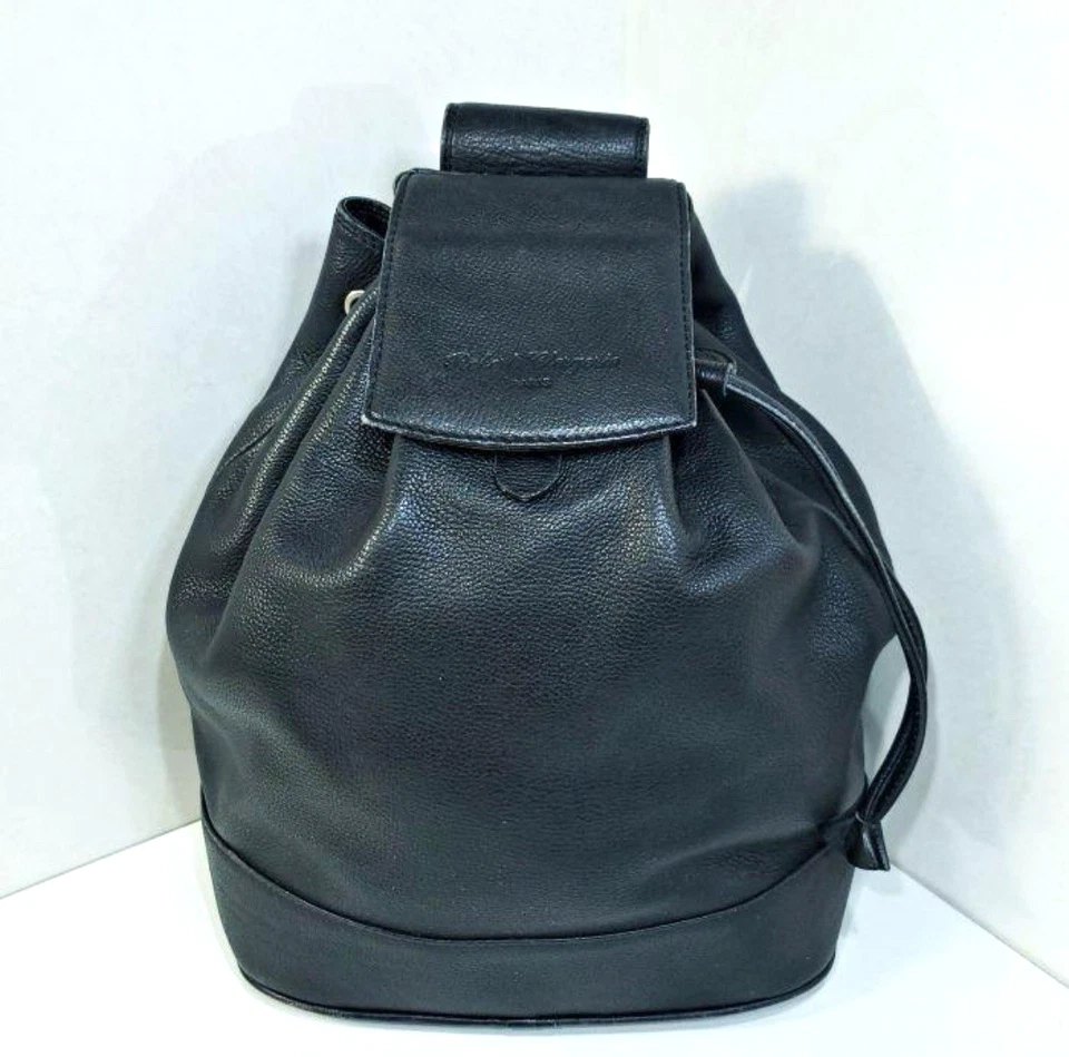 ROBERT CLERGERIE Bolso de Hombro Mochila Negro Tipo Cordón Cuero Granulado Foto 4 de 4