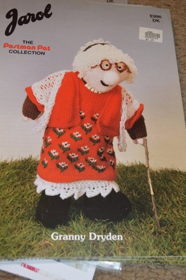 Jarol Knitting Pattern E996 Postman Pat Doll Granny Dryden 16''