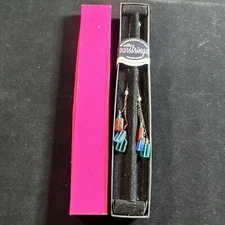 14k GOLD VERMEIL, 925  String Threader Earrings- Red turquoise and lt. Blue